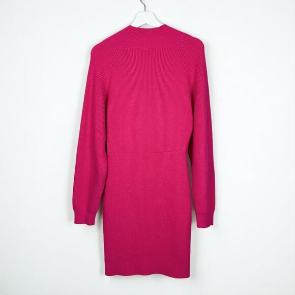 NWT Lost and Wander Mischka Mock Neck Button Bodycon Sweater Mini Dress - Picture 3 of 5